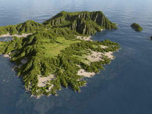 green island in blender 3D 모델