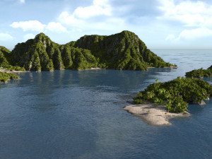 green island in blender 3D 모델