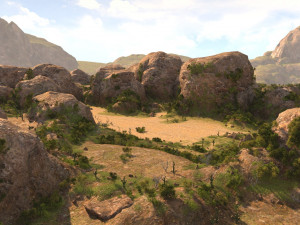 rocky terrain in blender 3D 모델