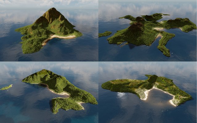 islands bundle in blender 3D-Modell .c4d .max .obj .3ds .fbx .stl .blend 