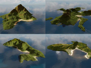 paquet d'îles dans un mixeur Modèle 3D