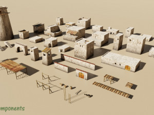 desert village in blender 3D-Modell
