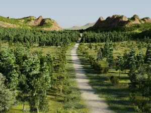 map002 lowland in blender 3D Model
