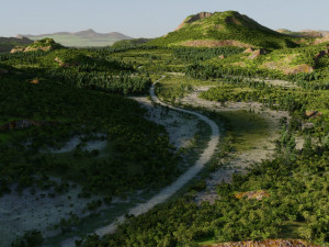 map002 lowland in blender 3D 모델