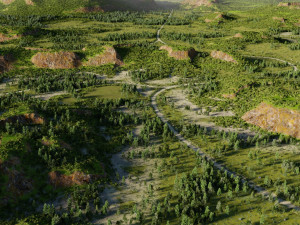 map002 lowland in blender 3D 모델