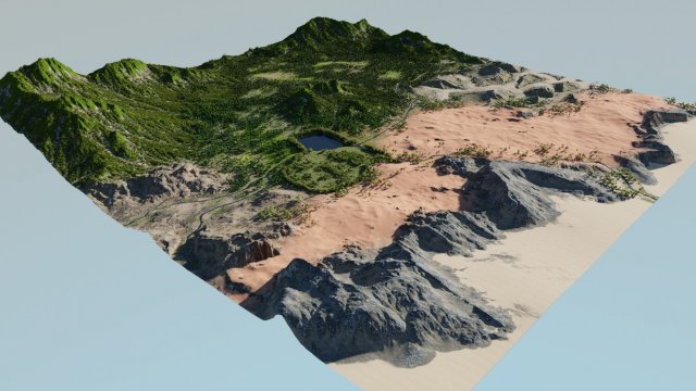 map003 biomes the garden in blender 3D 模型 .c4d .max .obj .3ds .fbx .stl .blend 