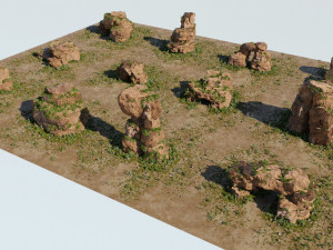 desert rocks stock in blender Model 3D