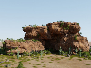 desert rocks stock in blender Model 3D