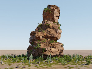 desert rocks stock in blender Model 3D
