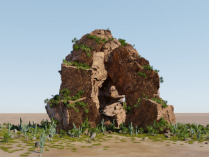 desert rocks stock in blender Model 3D