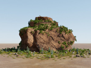 desert rocks stock in blender Model 3D