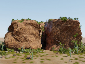 desert rocks stock in blender Model 3D