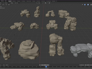 desert rocks stock in blender Model 3D