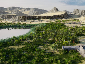 oasis and shelter in blender 3D Model