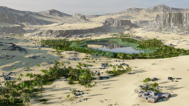 oasis and shelter in blender 3D Model .c4d .max .obj .3ds .fbx .stl .blend 