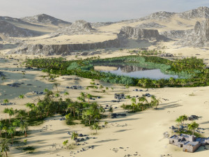 oasis and shelter in blender Modelo 3D
