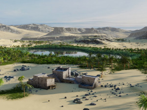 oasis and shelter in blender 3D Model