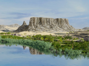 oasis and shelter in blender 3D Model