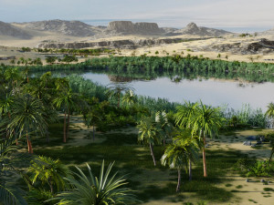 oasis and shelter in blender 3D Model