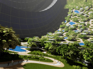 space colony in blender 3D 모델