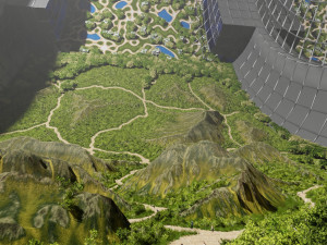 space colony in blender 3D 모델