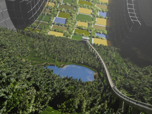 space colony in blender 3D 모델