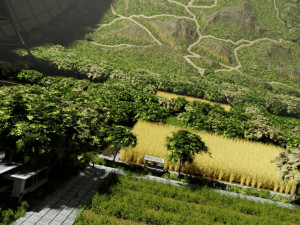 space colony in blender 3D 모델