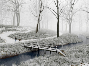 forest in winter in blender 3D 模型