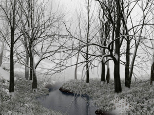 forest in winter in blender 3D 模型