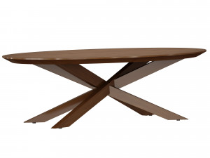 apex oval coffee table crate and barrel 3D मॉडल