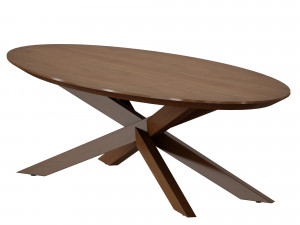 apex oval coffee table crate and barrel 3D मॉडल