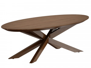 apex oval coffee table crate and barrel 3D मॉडल
