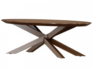 apex oval coffee table crate and barrel 3D मॉडल