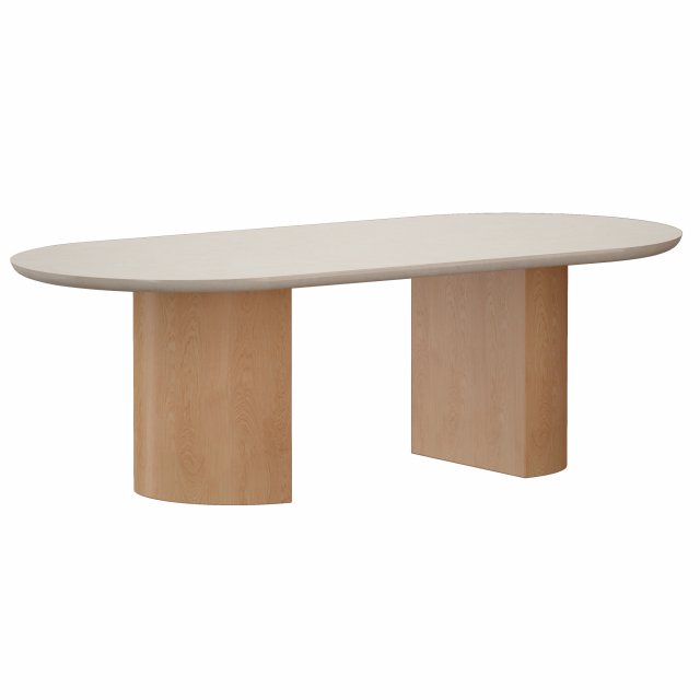 vernet oval travertine coffee table crate and barrel 3D 모델 .c4d .max .obj .3ds .fbx .stl .blend 
