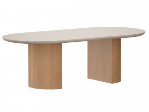 vernet oval travertine coffee table crate and barrel Model 3D