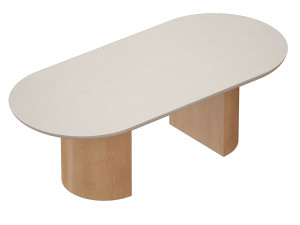 vernet oval travertine coffee table crate and barrel 3D 모델