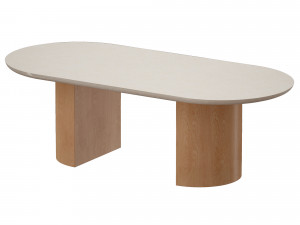 vernet oval travertine coffee table crate and barrel 3D 모델