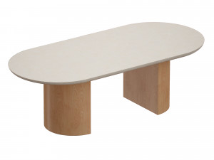 vernet oval travertine coffee table crate and barrel 3D 모델