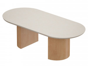 vernet oval travertine coffee table crate and barrel 3D 모델