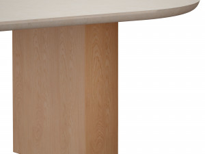 vernet oval travertine coffee table crate and barrel 3D 모델
