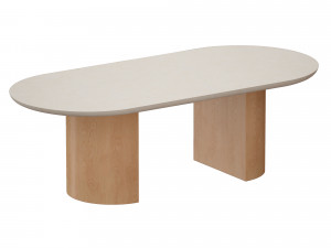 vernet oval travertine coffee table crate and barrel 3D 모델