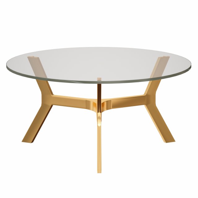 elke round glass coffee table with brass base crate and barrel Model 3D .c4d .max .obj .3ds .fbx .stl .blend 