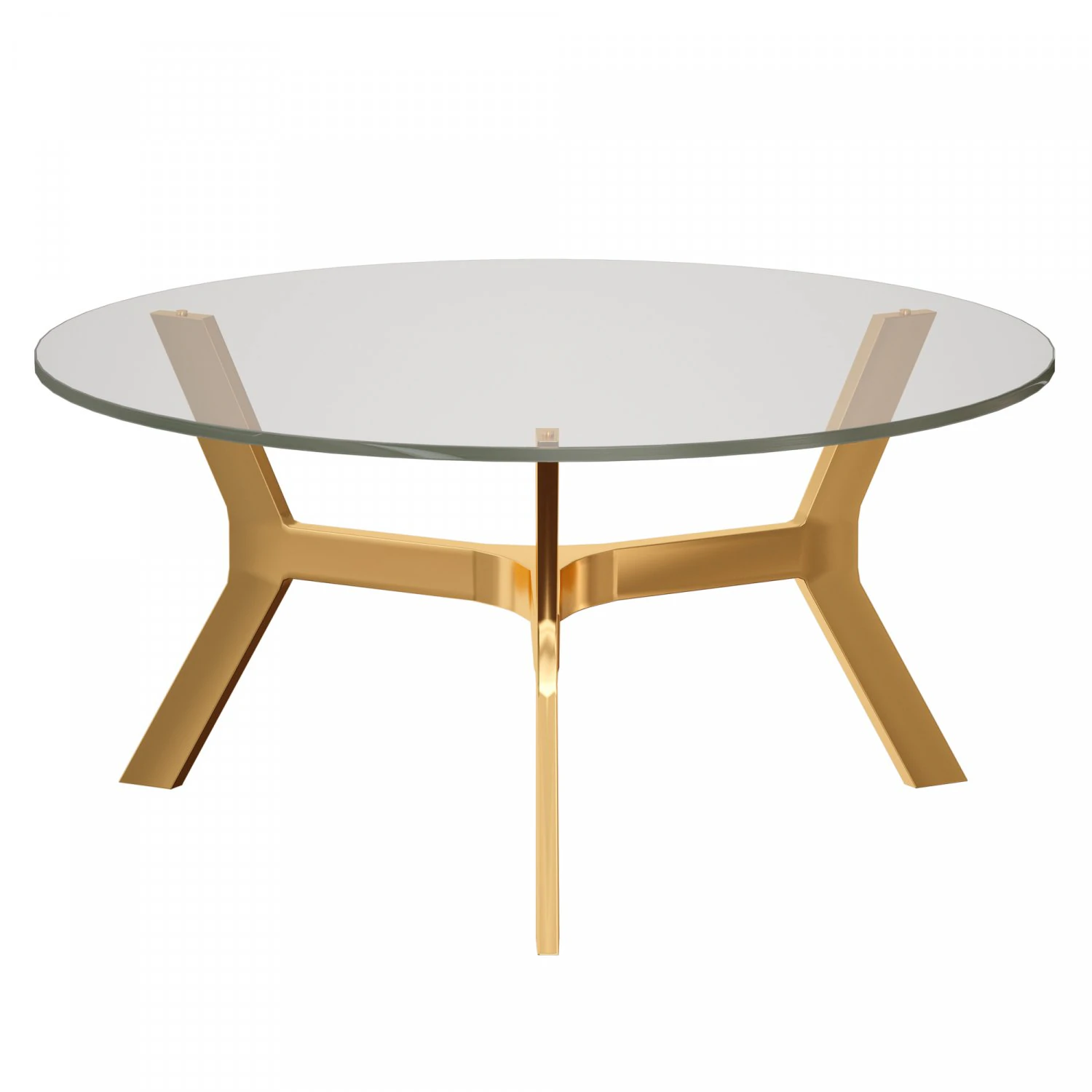 elke round glass coffee table with brass base crate and barrel 3D Model .c4d .max .obj .3ds .fbx .stl .blend