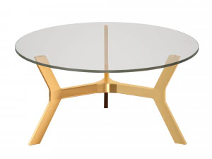 elke round glass coffee table with brass base crate and barrel 3D Model