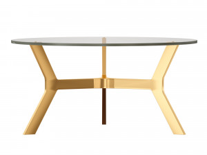 elke round glass coffee table with brass base crate and barrel Model 3D