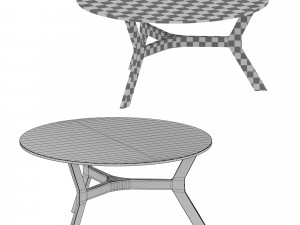 elke round glass coffee table with brass base crate and barrel Model 3D