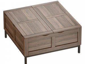 tucker grey square trunk crate and barrel 3D Model