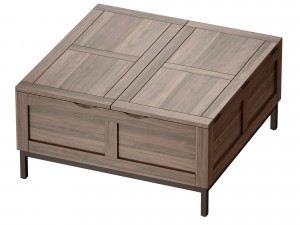 tucker grey square trunk crate and barrel 3D Model