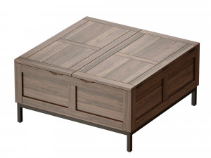 tucker grey square trunk crate and barrel 3D Model