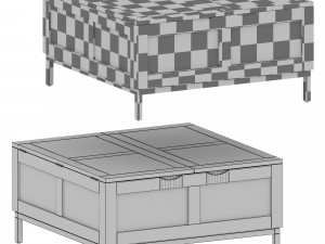 tucker grey square trunk crate and barrel 3D Model